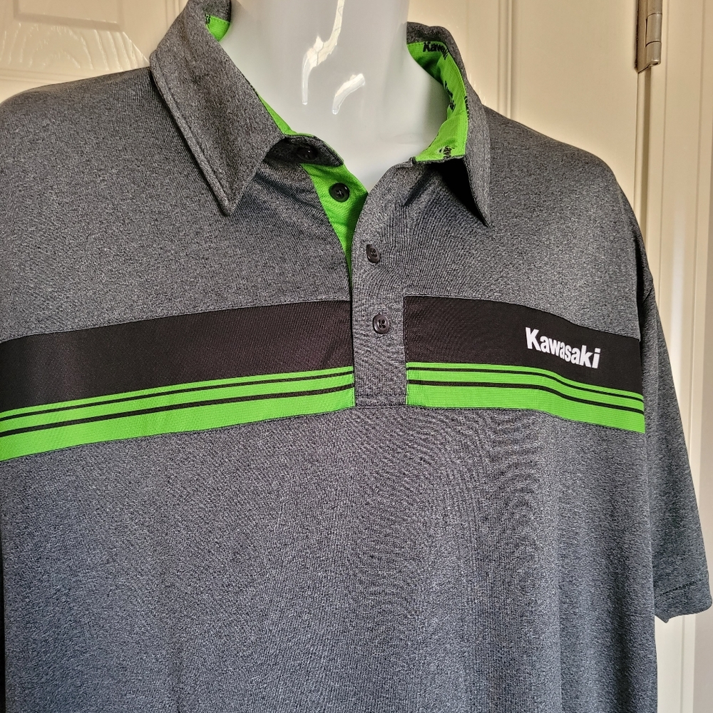 Kawasaki Men's Polo Shirt - Sz XL, Dark Gray, NWOT - Picture 2 of 7